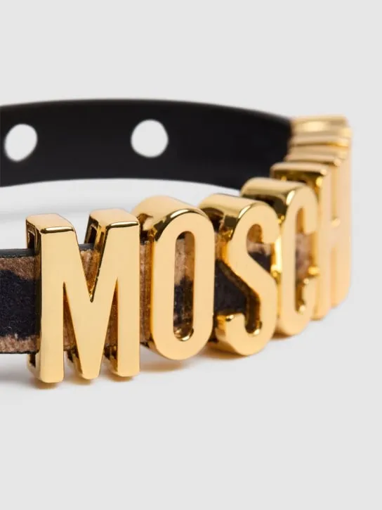 Moschino   Printed suede belt bracelet 