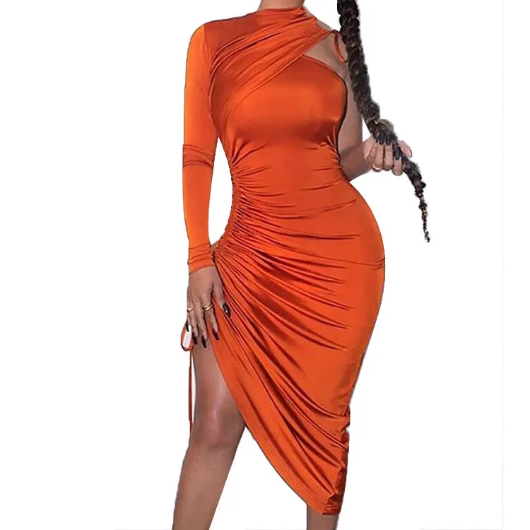 One Shoulder Strap Slim Fit Dress