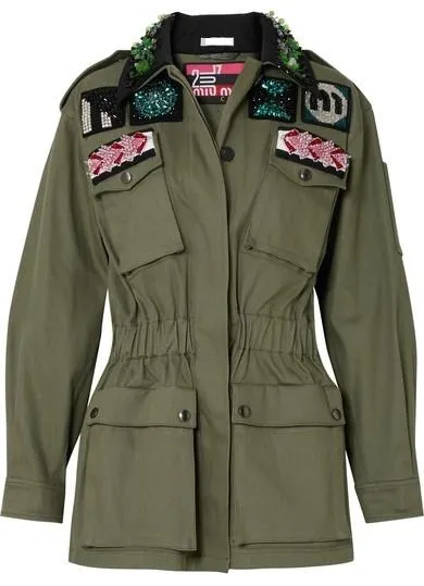 Oversized Embellished Drill Jacket