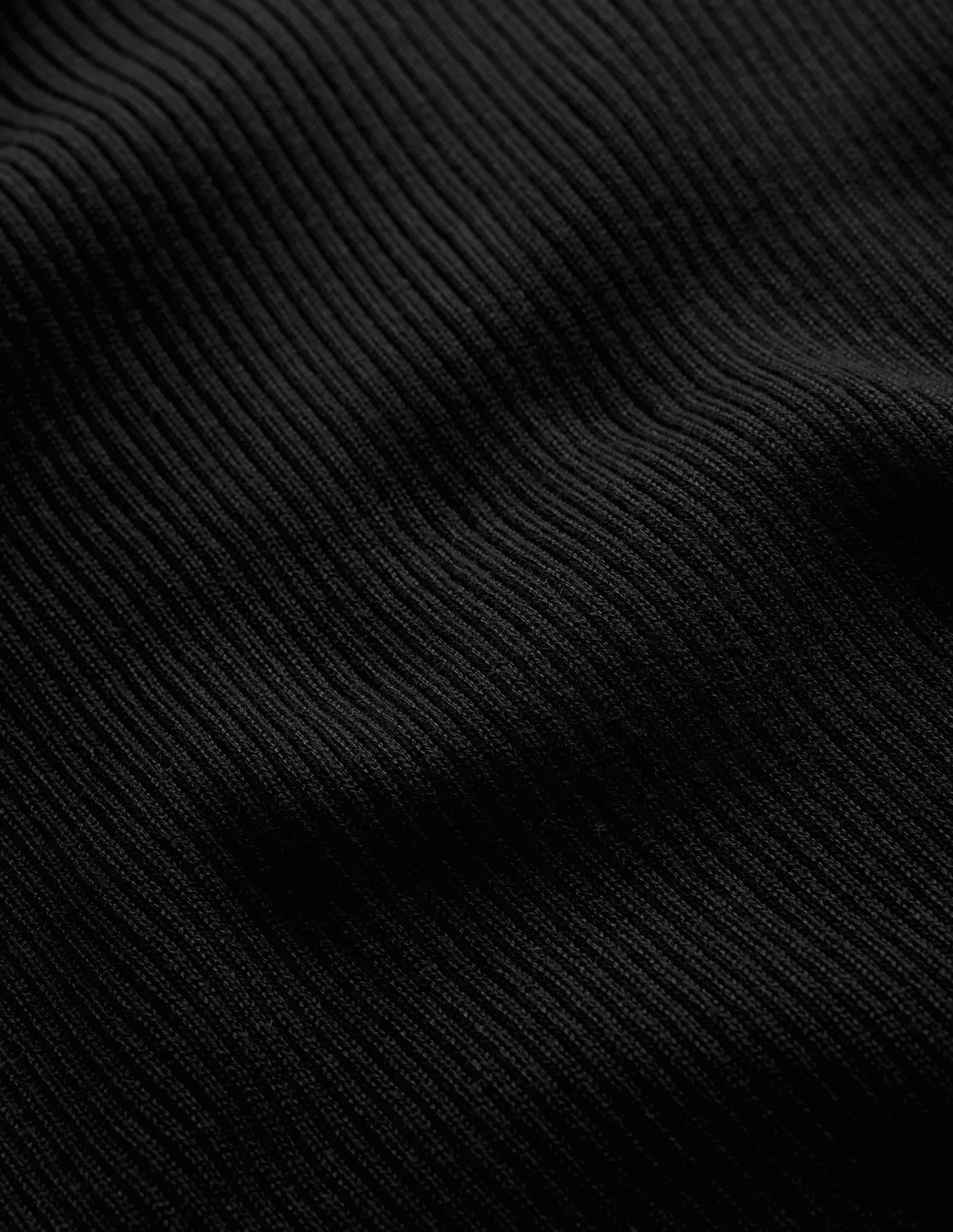 Ribbed Cotton Jumper-Black