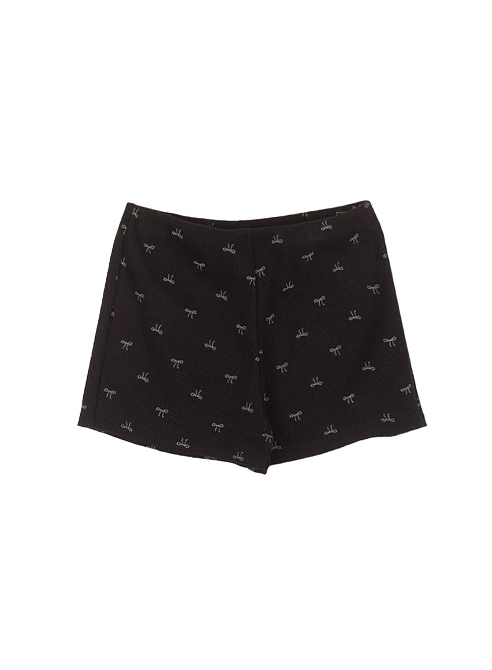 Ribbon Print Slim-Fit Shorts IM513