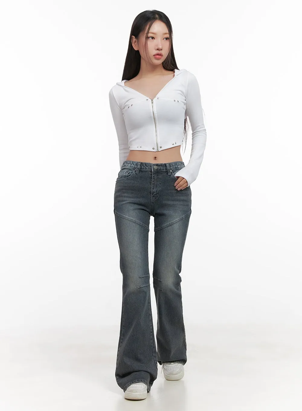 Slim-Fit Hooded Crop Top CD416