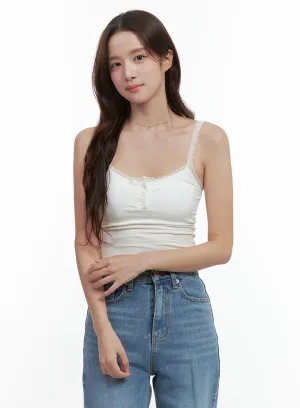 Slim-Fit Lace Camisole Tank OO421