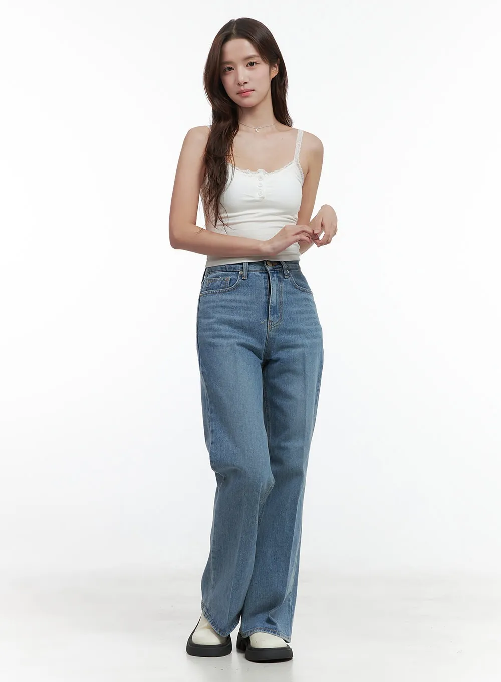 Slim-Fit Lace Camisole Tank OO421