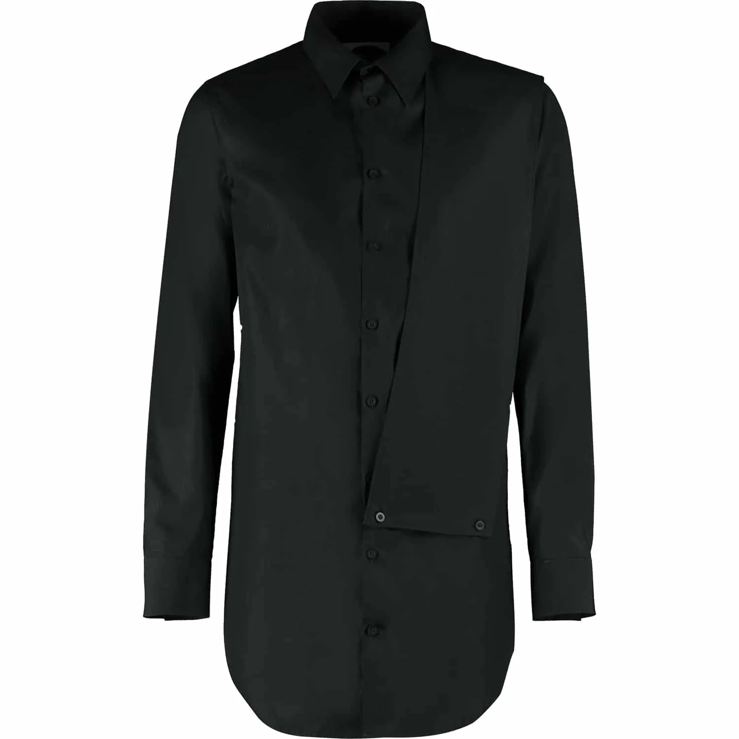 Slim-Fit Scarf Shirt – Black