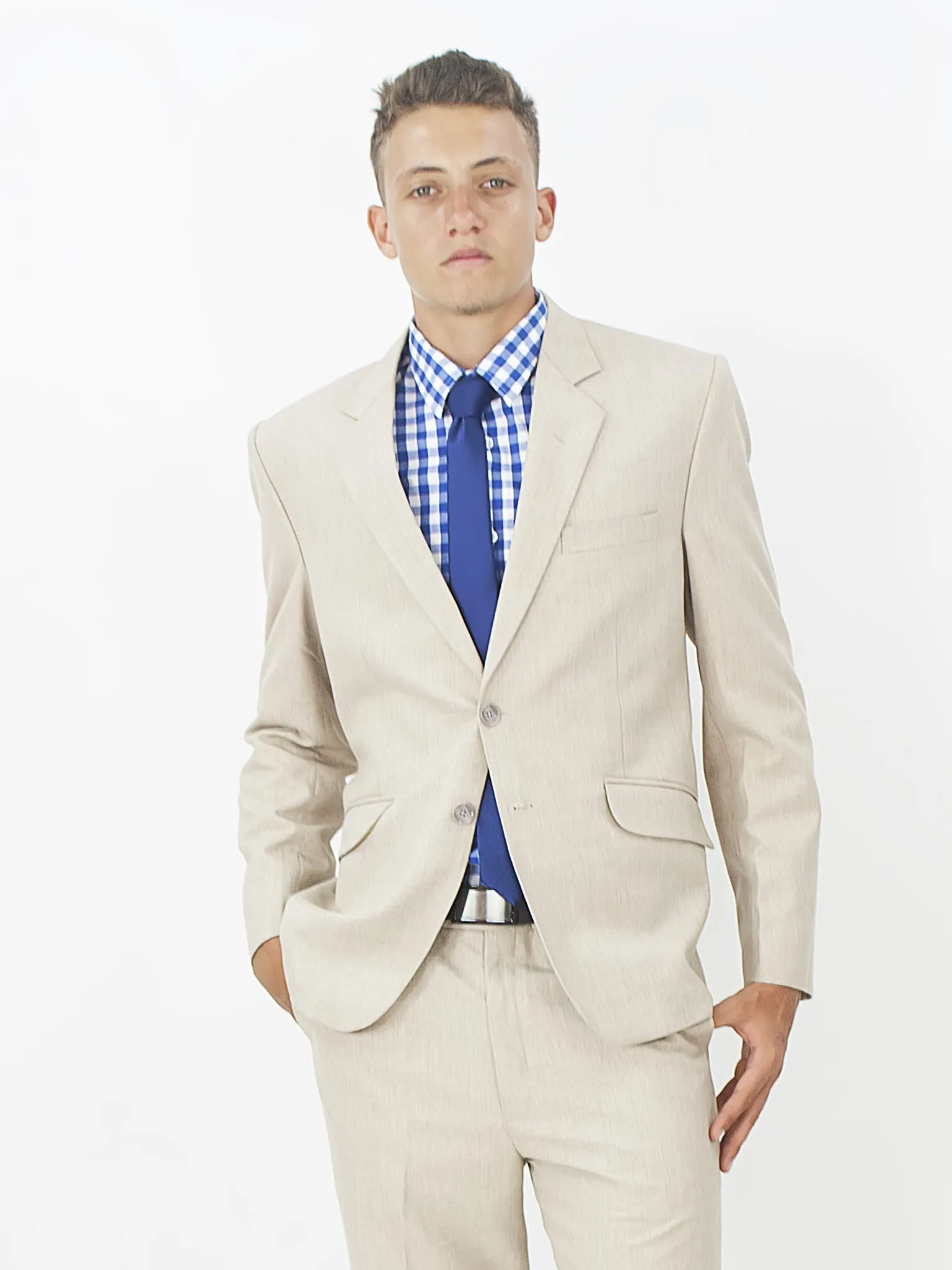 Slim Fit Suit Jacket - Beige