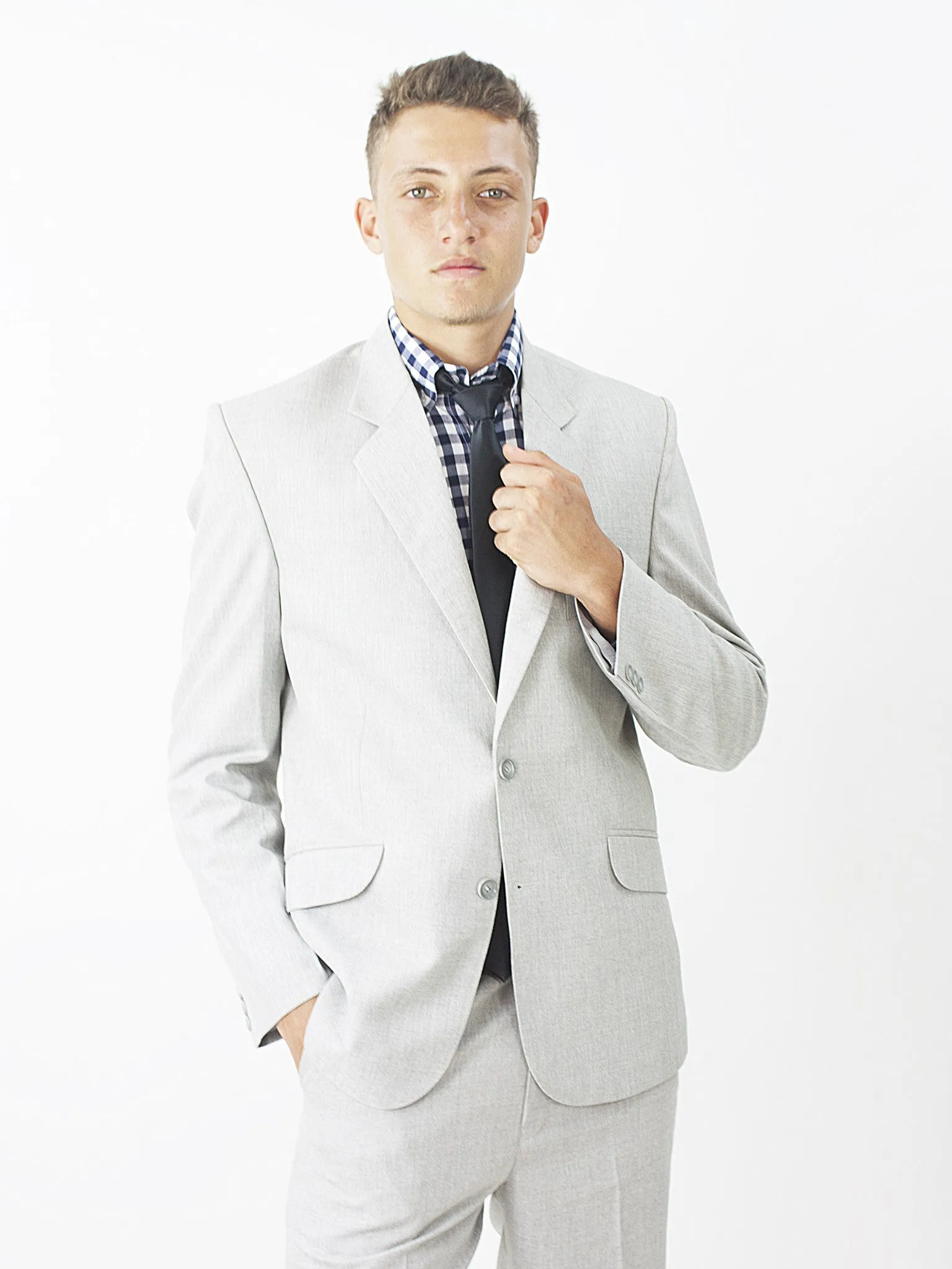 Slim Fit Suit Jacket - Light Gray