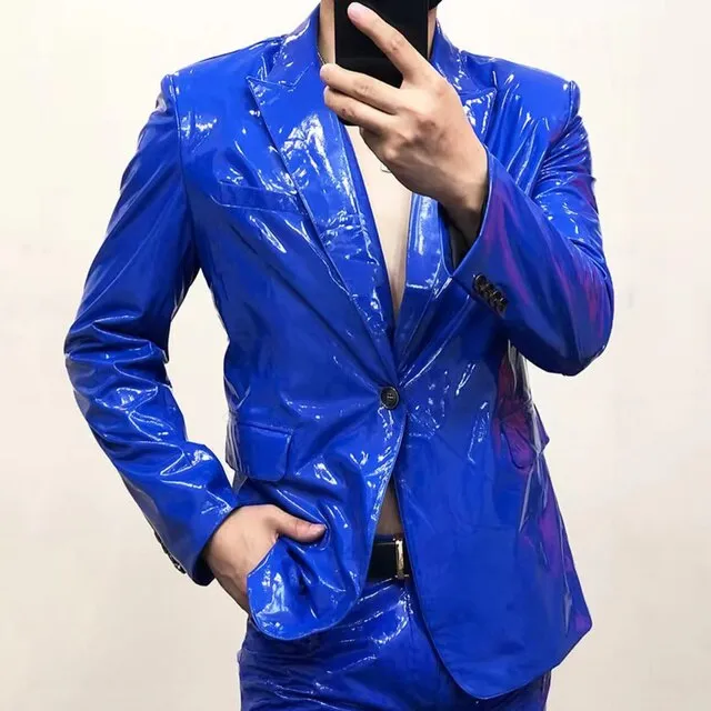 Spring Reflective Colorful Solid Blazer