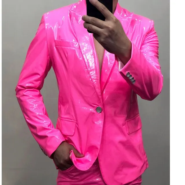 Spring Reflective Colorful Solid Blazer