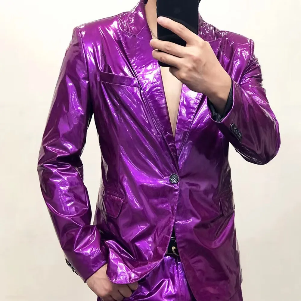 Spring Reflective Colorful Solid Blazer