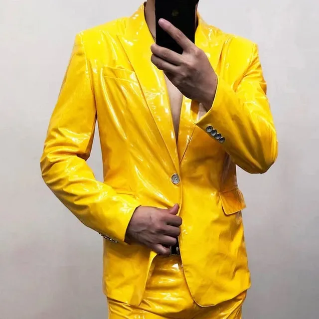 Spring Reflective Colorful Solid Blazer