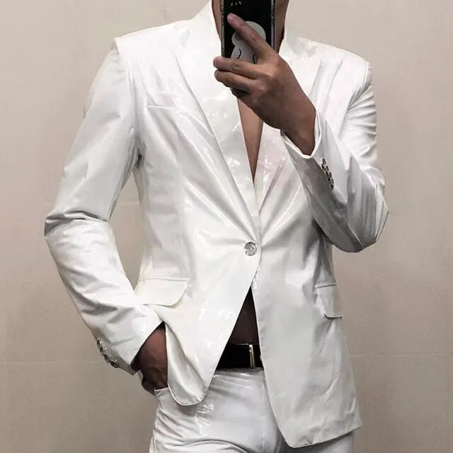 Spring Reflective Colorful Solid Blazer