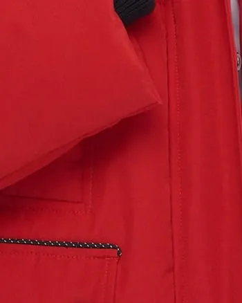 Vegan Down  Mid-Length Parka | Crimson