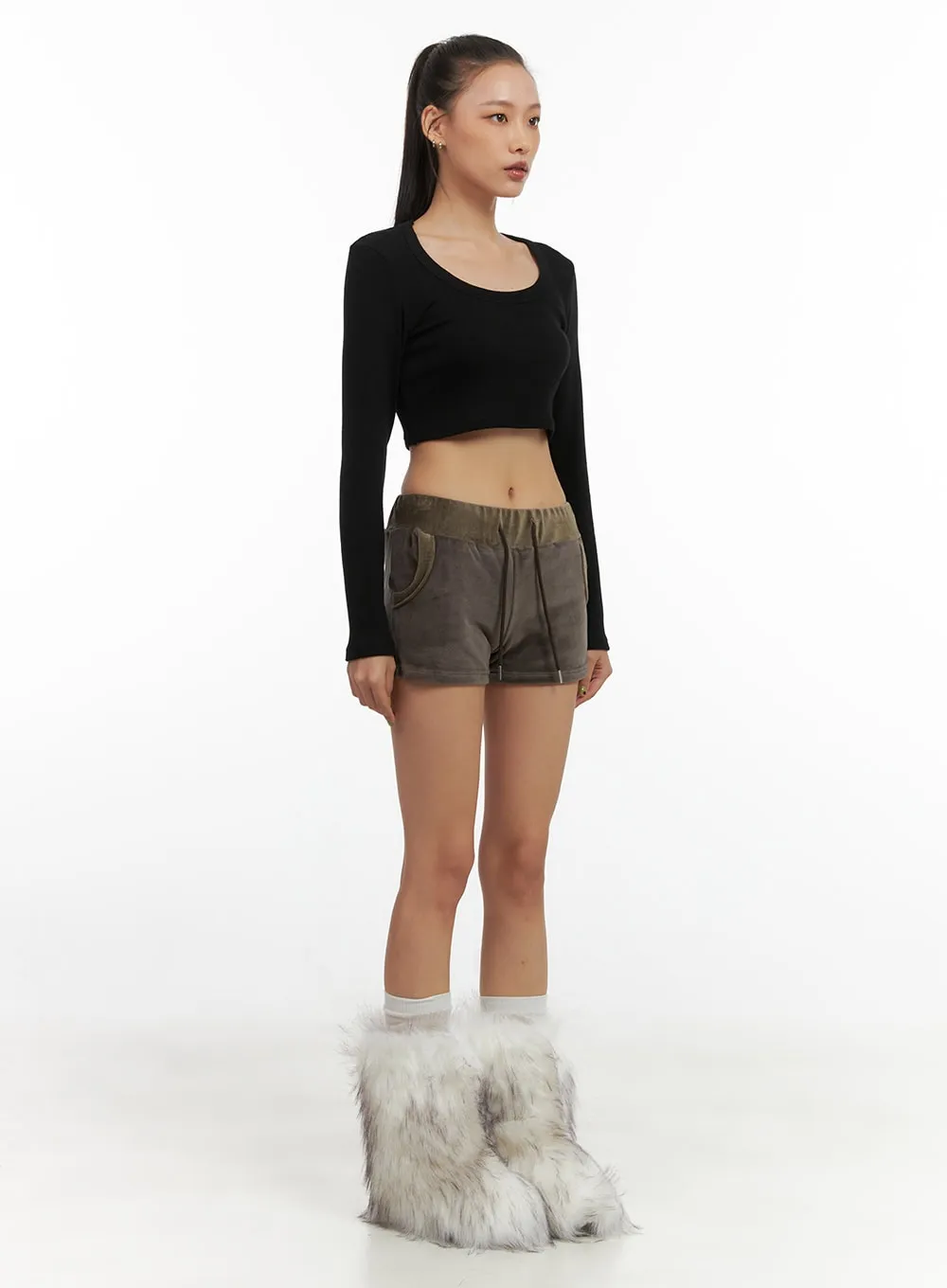 Velvet Slim-Fit Micro Shorts CO424