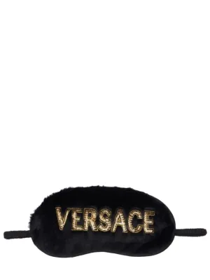 Versace   Faux fur eye mask w/sequined logo 
