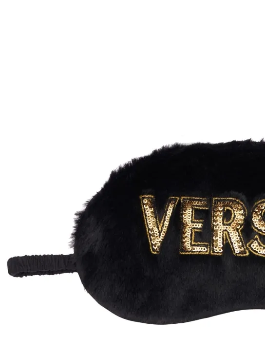 Versace   Faux fur eye mask w/sequined logo 
