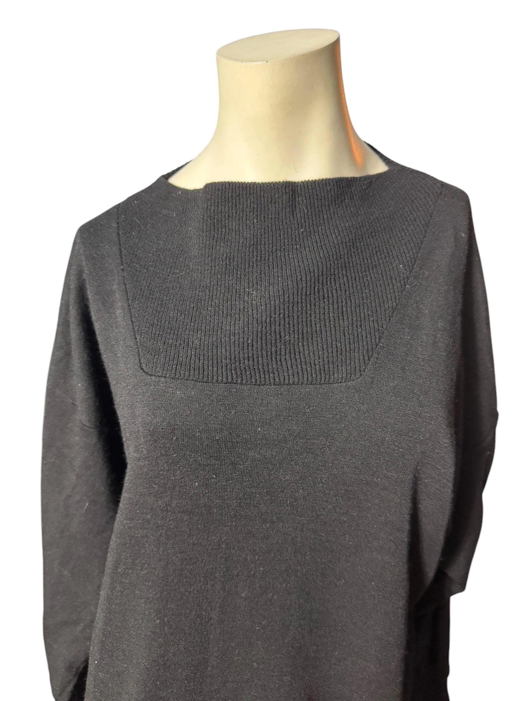 Vintage 80's black sweater dress L Italy
