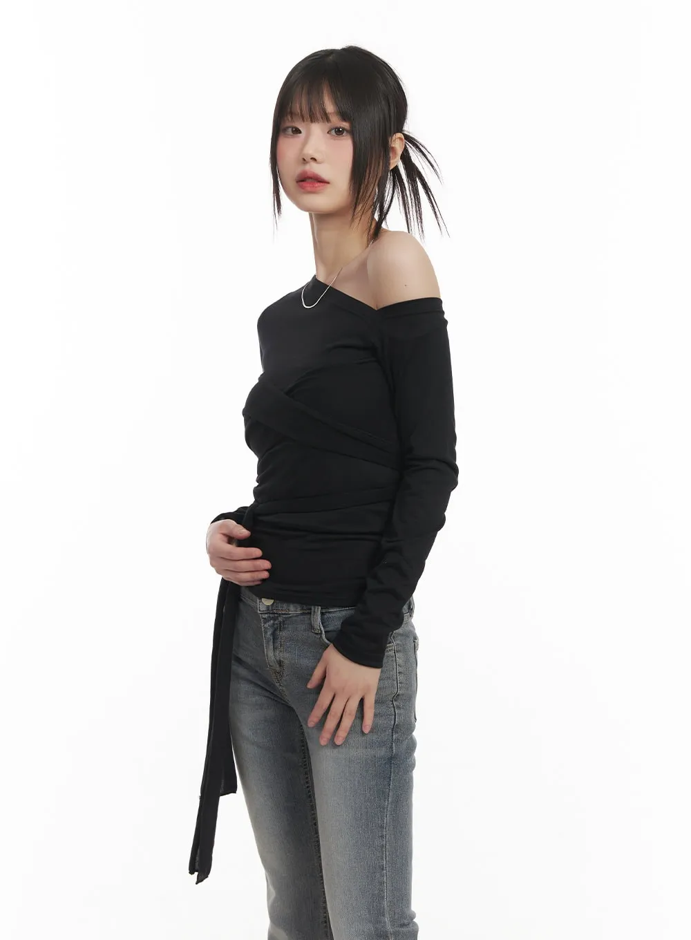 Wrap Asymmetric Slim-Fit Top CF518