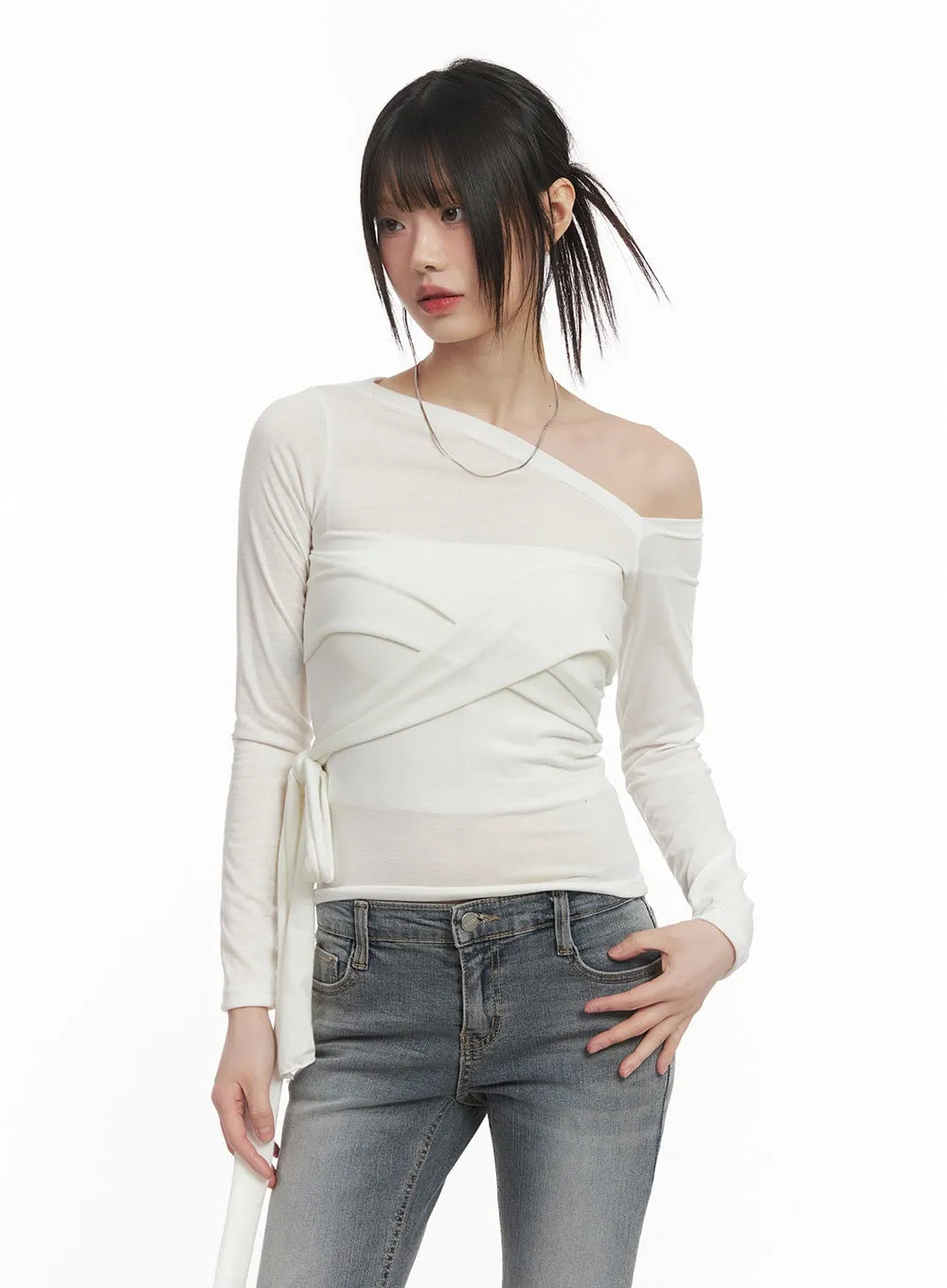 Wrap Asymmetric Slim-Fit Top CF518