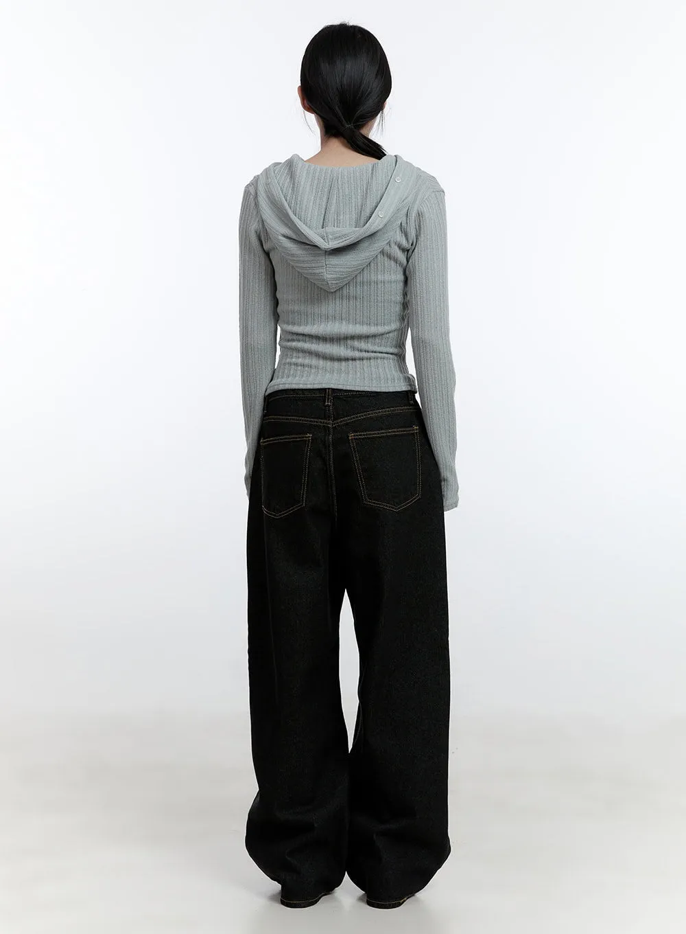 Wrap-Buttoned Slim-Fit Hoodie CJ520