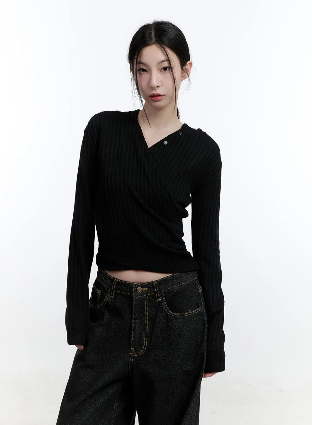 Wrap-Buttoned Slim-Fit Hoodie CJ520