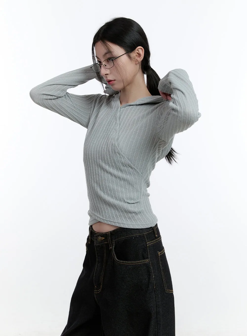 Wrap-Buttoned Slim-Fit Hoodie CJ520