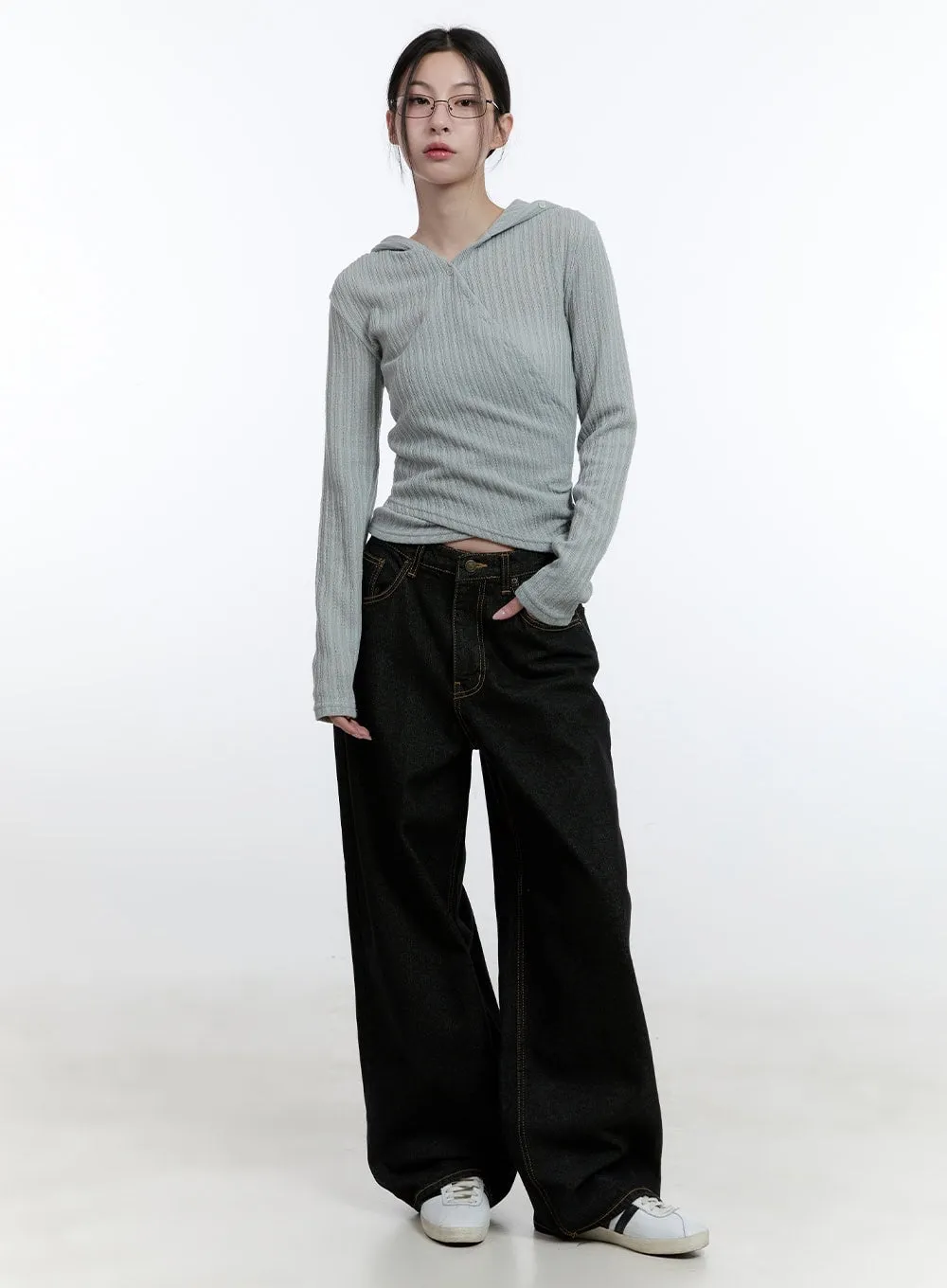 Wrap-Buttoned Slim-Fit Hoodie CJ520