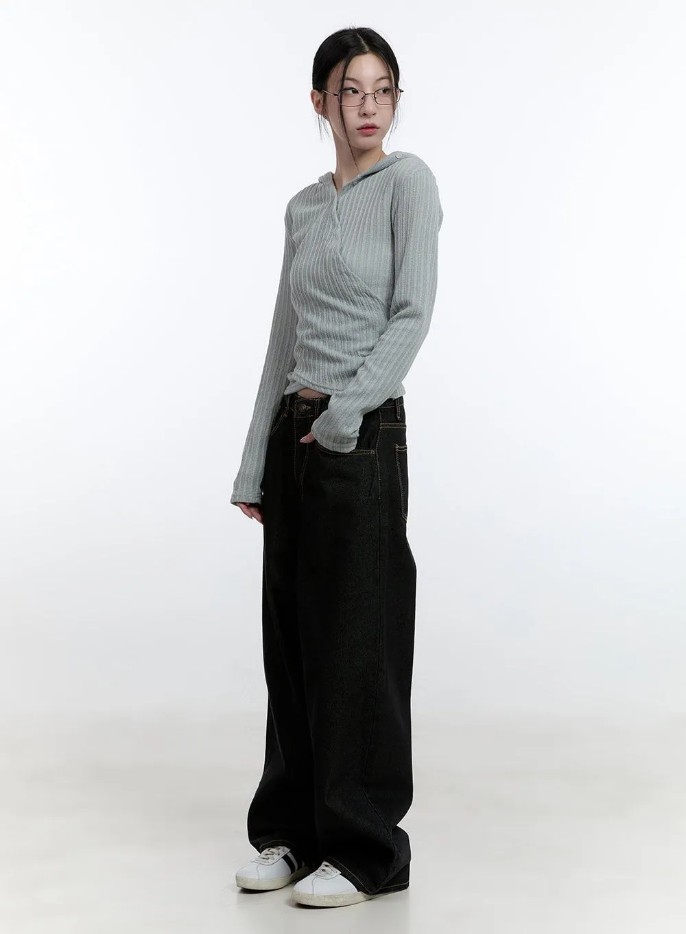 Wrap-Buttoned Slim-Fit Hoodie CJ520
