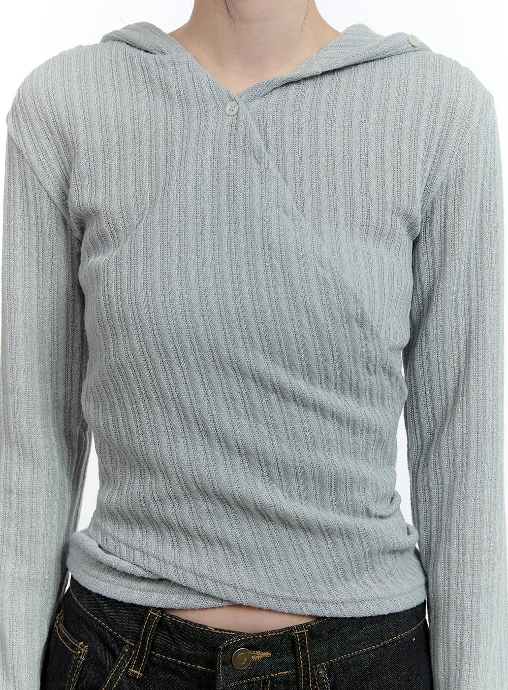Wrap-Buttoned Slim-Fit Hoodie CJ520