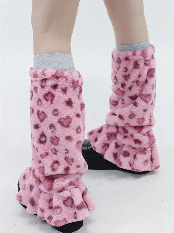 Y2k wild leopard leg warmers