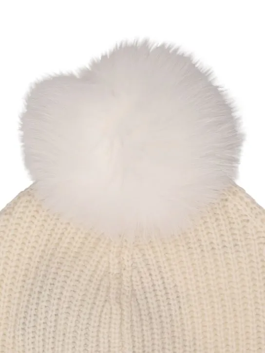 Yves Salomon Enfant   Cashmere knit beanie w/pompom 