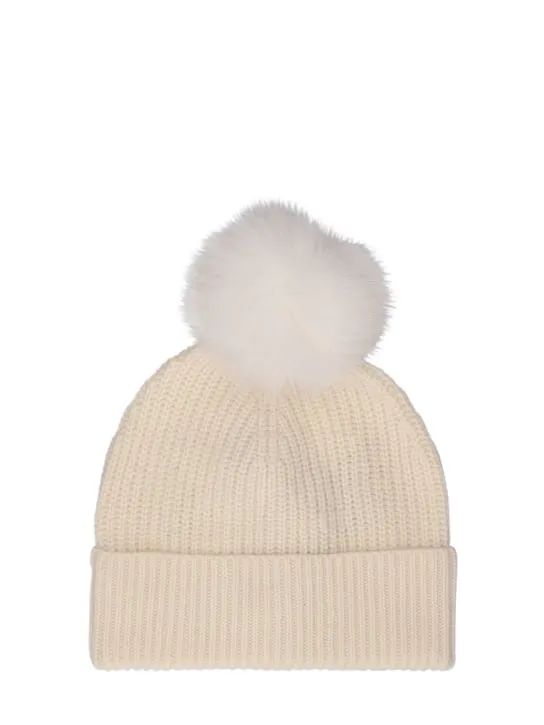 Yves Salomon Enfant   Cashmere knit beanie w/pompom 